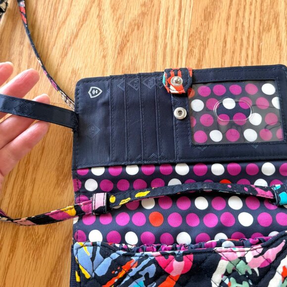 Vera Bradley Crossbody Wallet Purse Small Butterfly Flutter Pattern 2018 - Picture 11 of 13